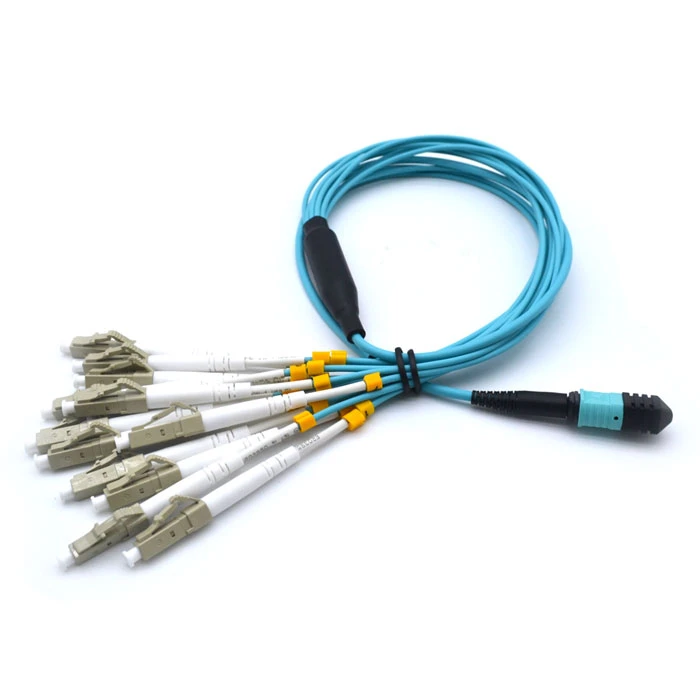 OM4 Multi-Fiber 100Gb Multimode 50/125 Fiber Optik Kabel MTP/MPO to LC Breakout 12 Fiber